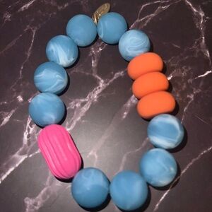 Plunder Blue Bracelet with Orange & Pink Accents